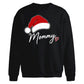 Script Mommy Santa Hat Heart Christmas Oversized Sweatshirt