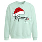 Script Mommy Santa Hat Heart Christmas Oversized Sweatshirt