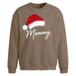 Script Mommy Santa Hat Heart Christmas Oversized Sweatshirt
