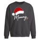 Script Mommy Santa Hat Heart Christmas Oversized Sweatshirt