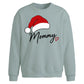 Script Mommy Santa Hat Heart Christmas Oversized Sweatshirt