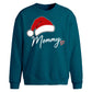 Script Mommy Santa Hat Heart Christmas Oversized Sweatshirt