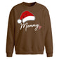 Script Mommy Santa Hat Heart Christmas Oversized Sweatshirt