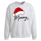 Script Mommy Santa Hat Heart Christmas Oversized Sweatshirt