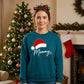 Script Mommy Santa Hat Heart Christmas Oversized Sweatshirt
