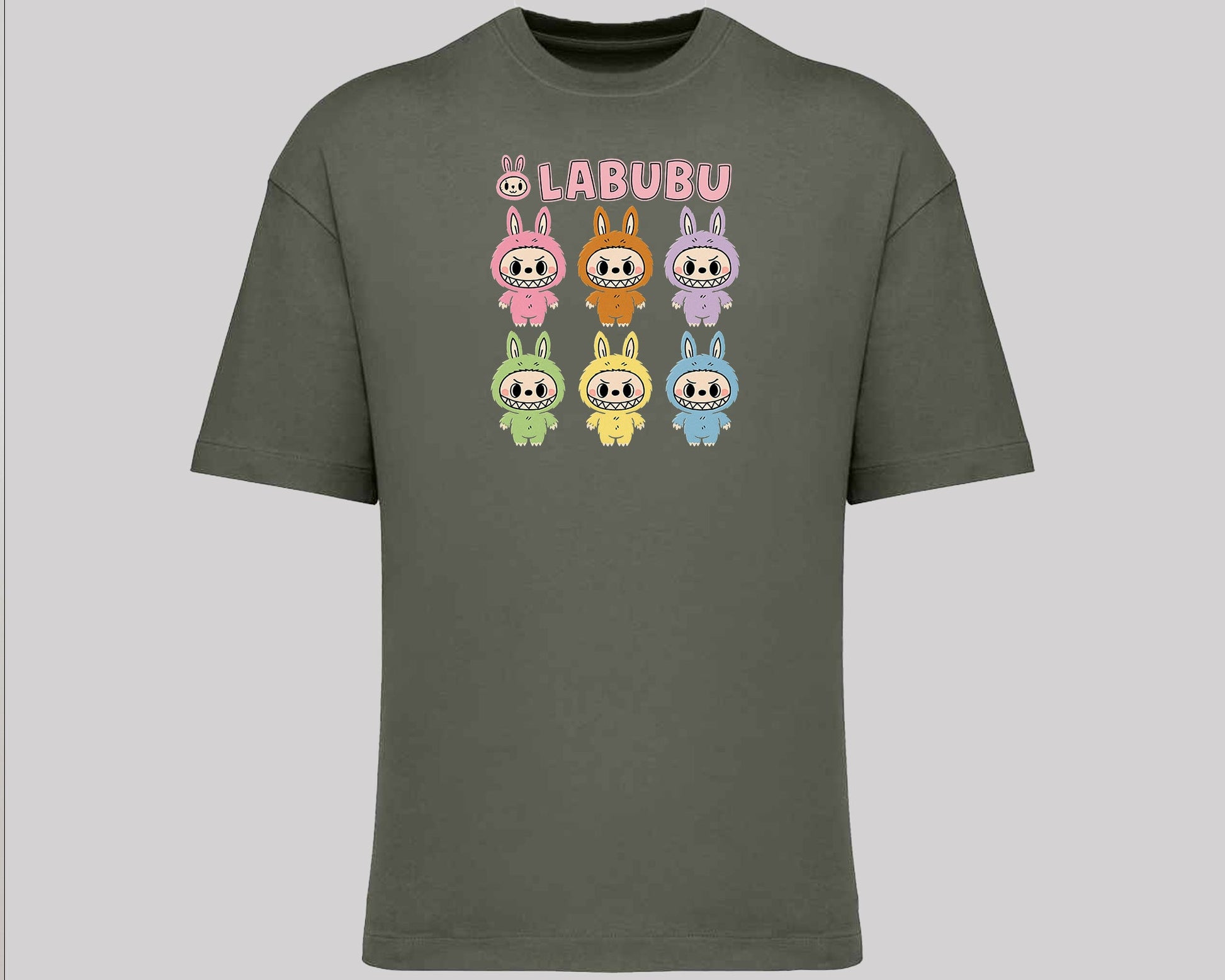 Labubu Native Spirit Graphic T-Shirt, Oversized Urban Streetwear Tee, 100% Organic Cotton, Unisex Cartoon Design Top M8413