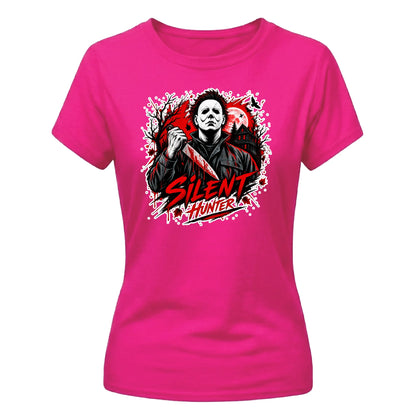 Silent hunter knife graphic print Halloween ladies t-shirt
