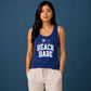 Simple Beach Babe Palm Tree Summer Print Ladies Tank Top