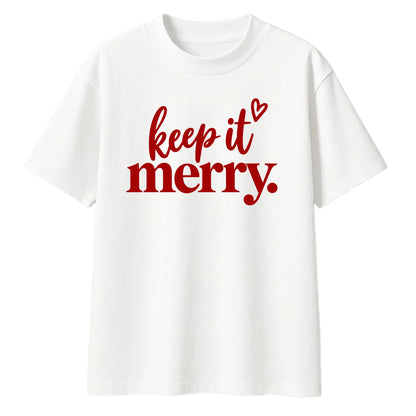 Simple typography keep it merry Christmas Oversized T-Shirt