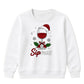 Sipmas Santa Hat Wine Glass Art Christmas Kids Sweatshirt