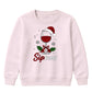 Sipmas Santa Hat Wine Glass Art Christmas Kids Sweatshirt