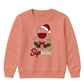 Sipmas Santa Hat Wine Glass Art Christmas Kids Sweatshirt