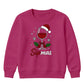 Sipmas Santa Hat Wine Glass Art Christmas Kids Sweatshirt
