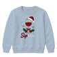 Sipmas Santa Hat Wine Glass Art Christmas Kids Sweatshirt