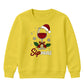 Sipmas Santa Hat Wine Glass Art Christmas Kids Sweatshirt
