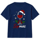 Sipmas Santa Hat Wine Glass Graphic Christmas Kids T-Shirt