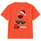 Sipmas Santa Hat Wine Glass Graphic Christmas Kids T-Shirt