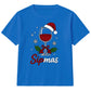 Sipmas Santa Hat Wine Glass Graphic Christmas Kids T-Shirt