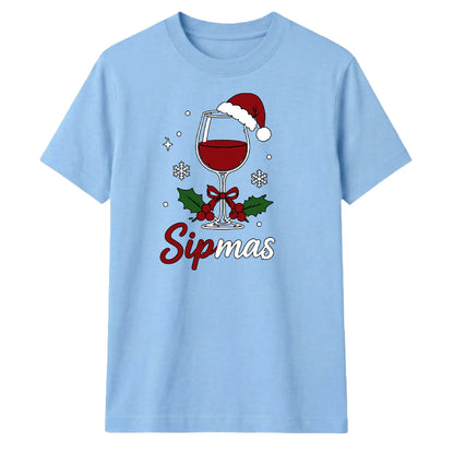 Sipmas Wine Glass Festive Graphic Christmas Unisex T-Shirt