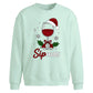 Sipmas Wine Glass Graphic Christmas Oversized Sweatshirt