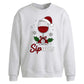 Sipmas Wine Glass Graphic Christmas Oversized Sweatshirt