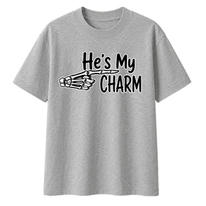 Skeletal hand he's my charm Halloween Oversized T-Shirt
