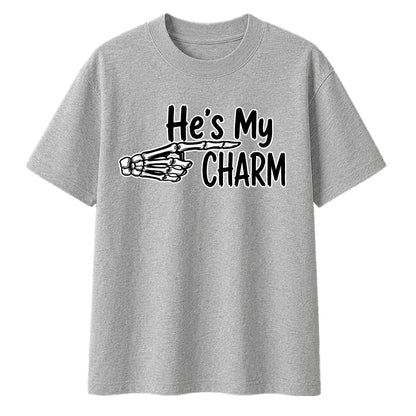 Skeletal hand he's my charm Halloween Oversized T-Shirt