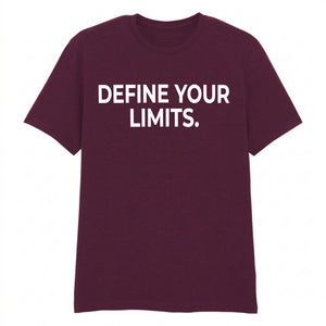 Sleek Define Your Limits Slogan Graphic Unisex T-Shirt