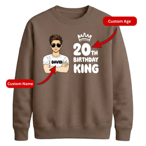 Personalized Birthday Gift Sweatshirt | Smart Birthday King Design for Him