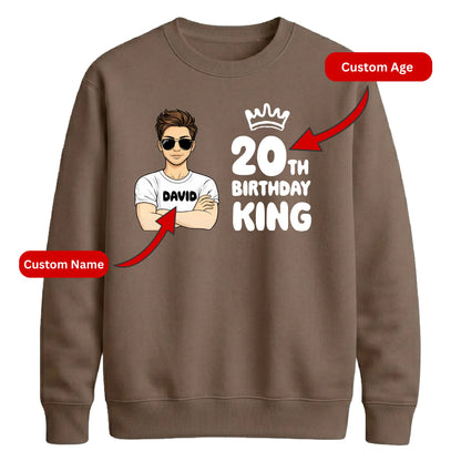 Personalized Birthday Gift Sweatshirt | Smart Birthday King Design for Him