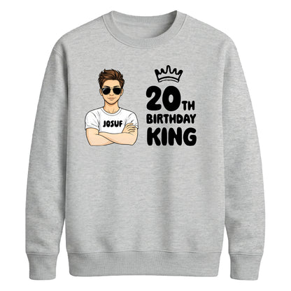 Smart Birthday King Personliased Happy Birthday Sweatshirt