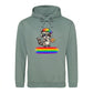 Smiling Raccoon Artist Beret Pride Month Unisex Hoodie