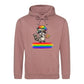 Smiling Raccoon Artist Beret Pride Month Unisex Hoodie
