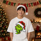 Smirking festive grinch graphic Christmas Oversized T-Shirt