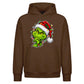 Smirking holiday lights face Christmas Oversized Hoodie