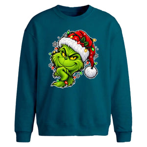 Smirking mischievous face Christmas Oversized Sweatshirt