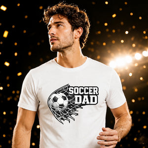 Football Through Net Bold Art Soccer Dad Unisex T-Shirt