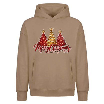 Sparkling glitter trees script Christmas Oversized Hoodie