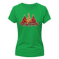 Sparkling red and gold trees Christmas Ladies T-Shirt