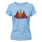Sparkling red and gold trees Christmas Ladies T-Shirt