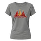 Sparkling red and gold trees Christmas Ladies T-Shirt