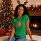 Sparkling red and gold trees Christmas Ladies T-Shirt