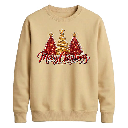 Sparkling red gold tree graphic Christmas Unisex Sweatshirt