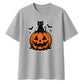 Spooky black cat and pumpkin Halloween Oversized T-Shirt