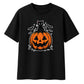 Spooky black cat and pumpkin Halloween Oversized T-Shirt
