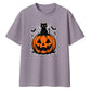 Spooky black cat and pumpkin Halloween Oversized T-Shirt