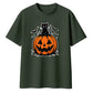 Spooky black cat and pumpkin Halloween Oversized T-Shirt