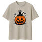 Spooky black cat and pumpkin Halloween Oversized T-Shirt