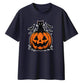 Spooky black cat and pumpkin Halloween Oversized T-Shirt