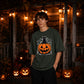 Spooky black cat and pumpkin Halloween Oversized T-Shirt